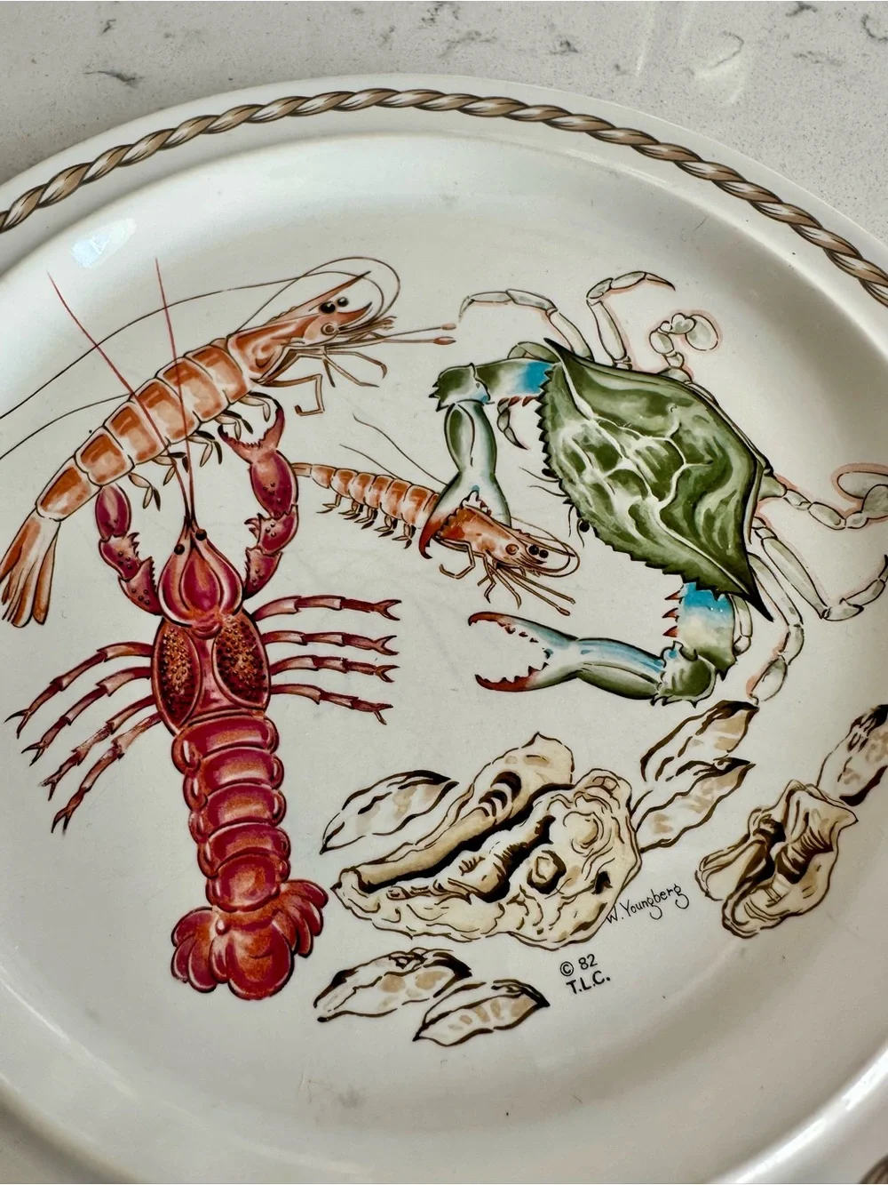 Vintage 1982 Ljungberg Coquillage Salad Plates Set of 2 from New Orleans